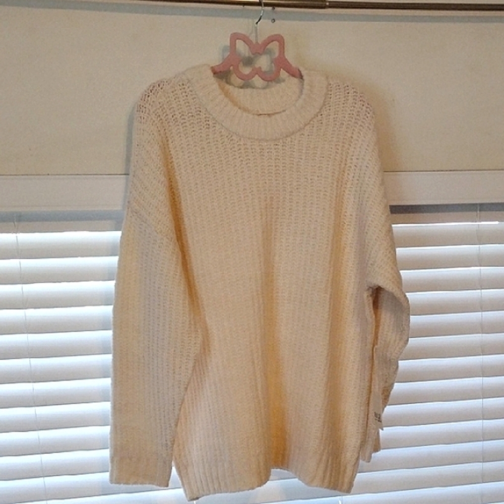 a.n.a Women's Birch Marl Round Neck Sweater, Size: L, NWT